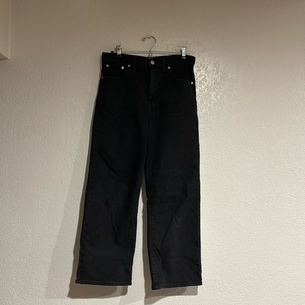 Madewell black jeans - “slim wide-leg crop”